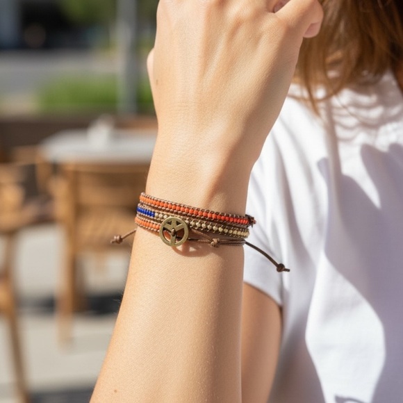 Bohemian Multicolor Beaded Bracelet - Picture 2 of 2